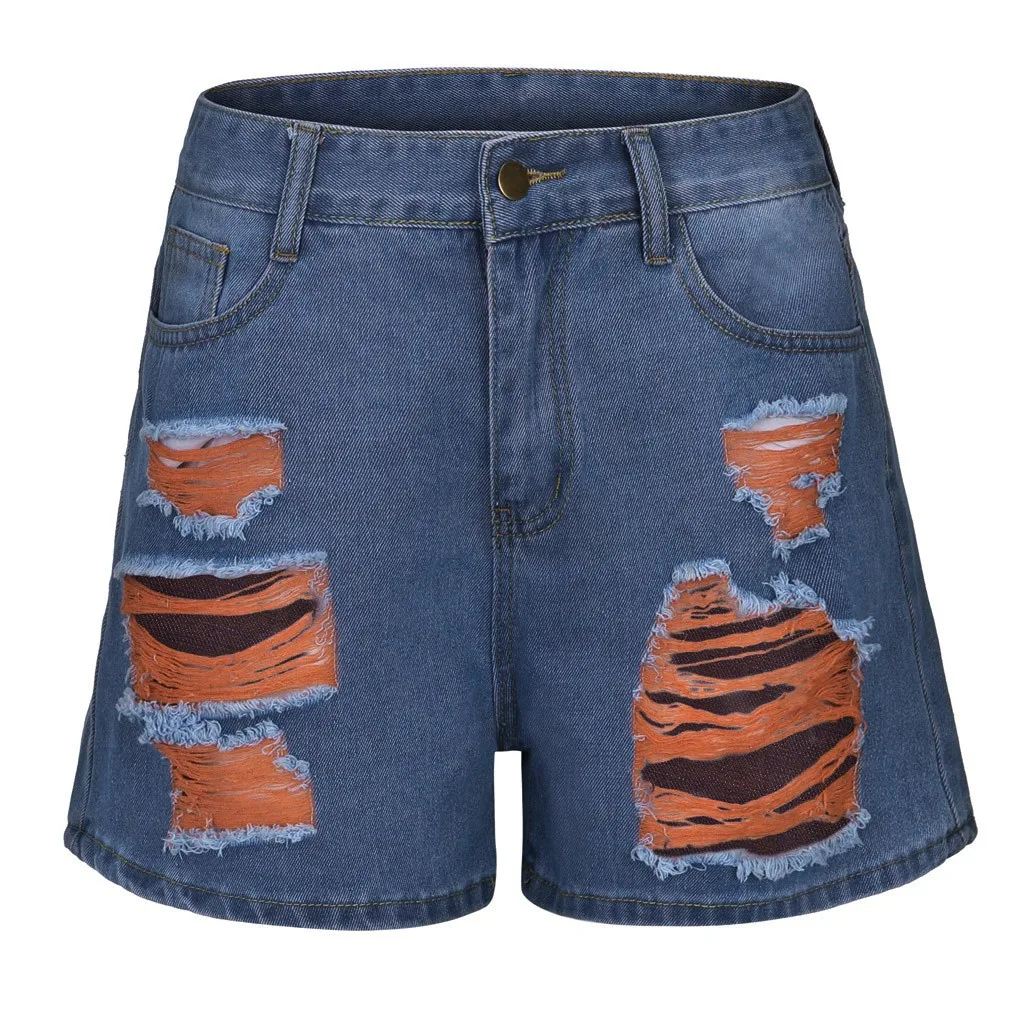 

2020 NEW Women Broken Denim Shorts Ripped Jeans Short High Waisted Hotpant Femme Slim Fit Pantalones For Women Short Shorts