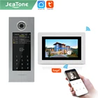 Видеодомофон Jeatone Tuya smart, 7-дюймовый IP-монитор, Wi-Fi дверной звонок для большого здания, поддержка домашней безопасности, IC-карты; Пароль