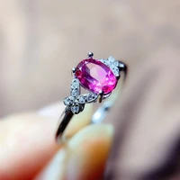 colife jewelry 925 silver pink topaz ring 5mm7mm natural topaz silver ring fashion silver gemstone ring for daily wear