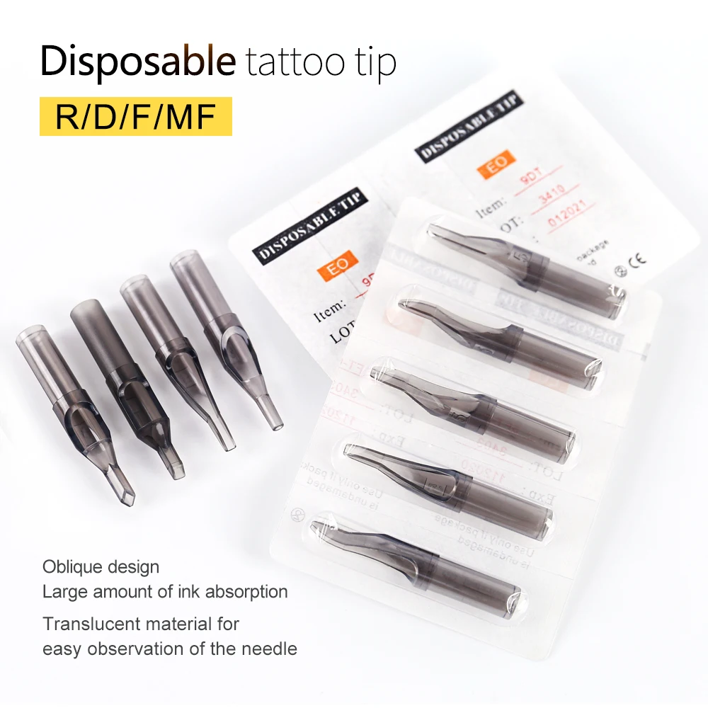 50 шт. круглые плоские серые стерилизованные иглы для тату машинки|Типсы