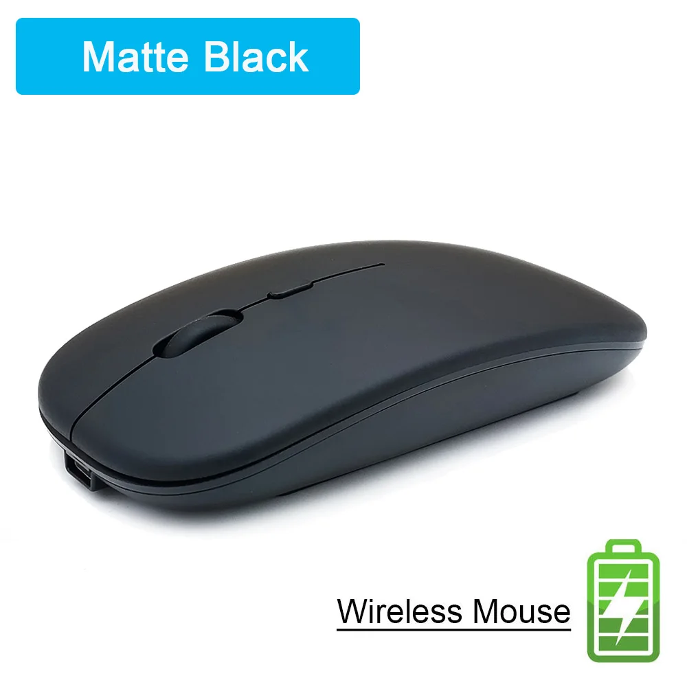 Matte Black Bluetooth Бесшумная беспроводная мышь перезаряжаемая Встроенная батарея 2,4 ГГц USB компьютерная мышь для ПК ноутбука - Цвет: Matte Black