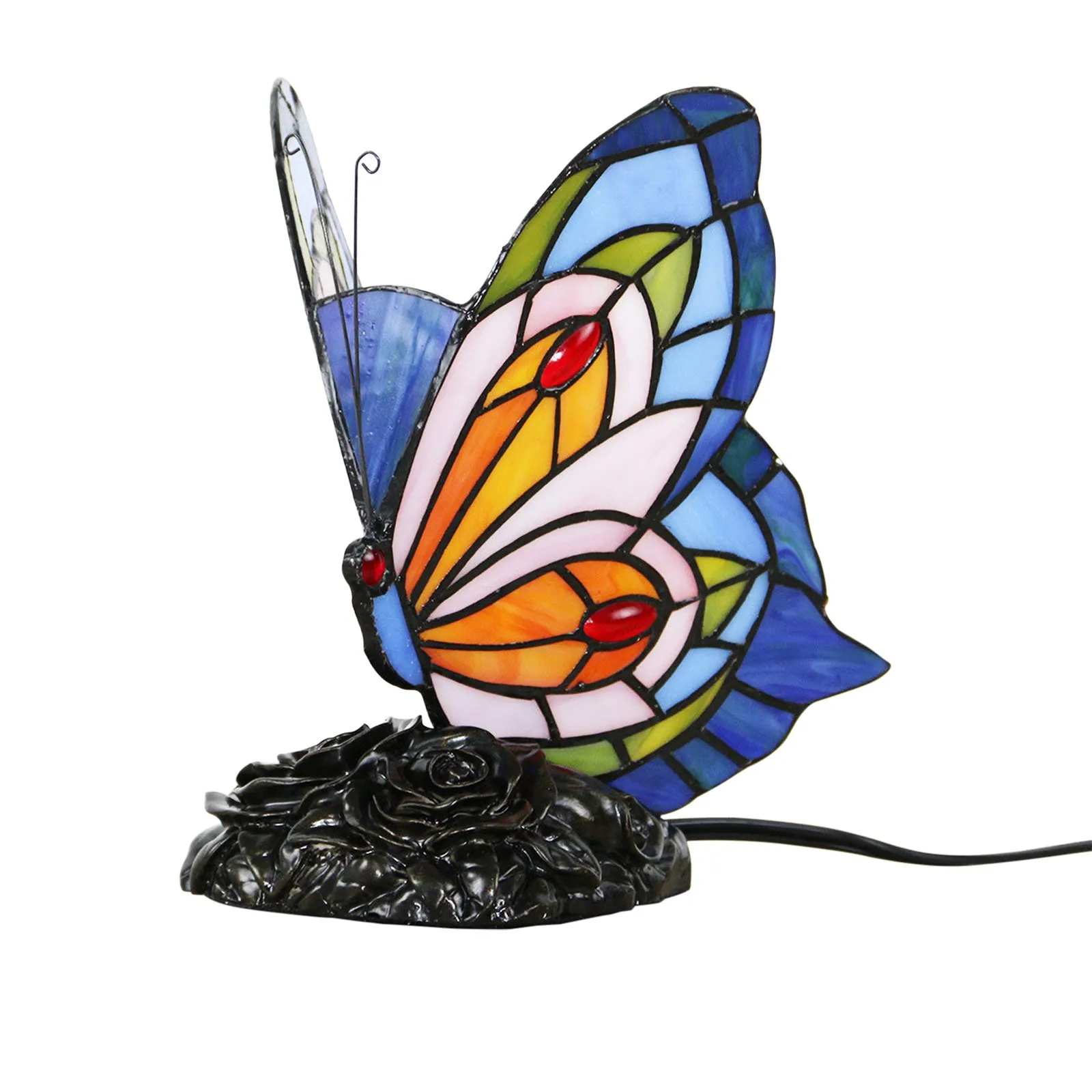 

40# Butterfly Table Night Light Bedroom Bedside American Pastoral Lamp Vintage Yard Garden Decor Lantern Dcoration De Jardin