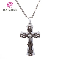 fashion men and women necklace stainless steel cross pendant christian pendant women necklace pendant christmas jesus