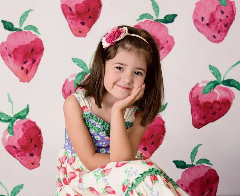 Фон для фотосъемки новорожденных с клубничным рисунком | Электроника