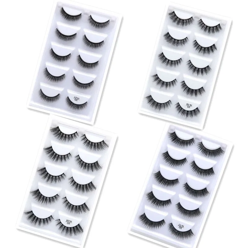 5 пар искусственный накладные ресницы натуральные ручная работа мягкие объем 3D