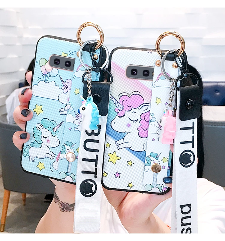 Чехол SAM S10 с мультяшным ремешком на запястье авокадо для телефона samsung Galaxy S10 plus S9 S9P S8 Note 8/9 милый чехол-держатель+ игрушка+ ремешок