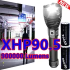 Самый мощный светодиодный фонарик xhp90.5, 900000 люмен, тактический фонарь с зарядкой от usb, 18650, 26650, 100 Вт
