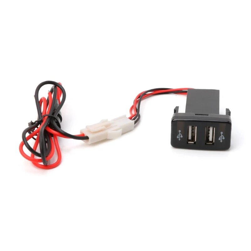 

2021 New 12V 4.2A Dual 2 Port USB Car Charger Socket Adapter w/ LED Light For Toyota VIGO