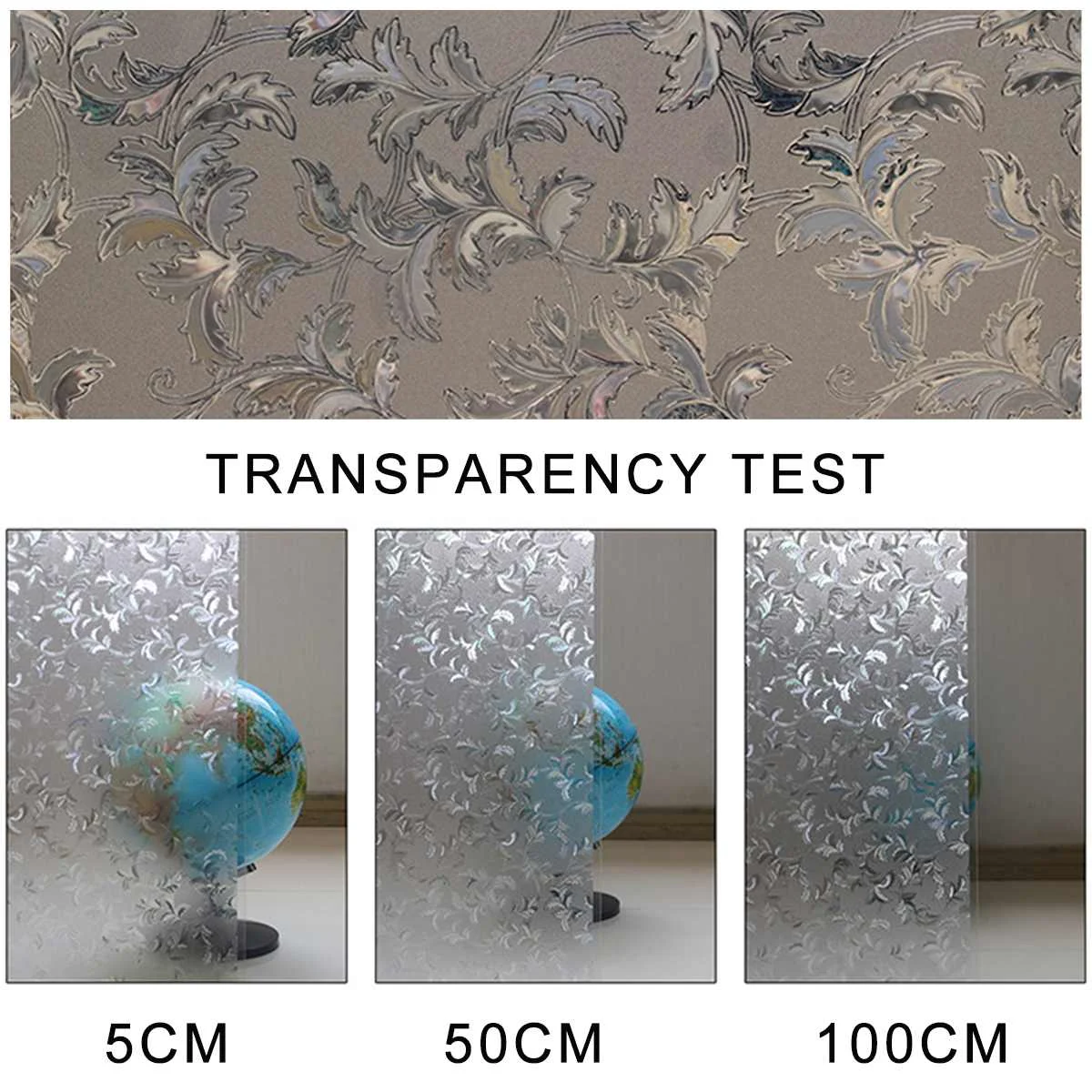 

45x100cm Waterproof Frosted Electrostatic Glass Film Window Privacy Film Home Decor Film Bathroom Sticker Self Adhesive Film