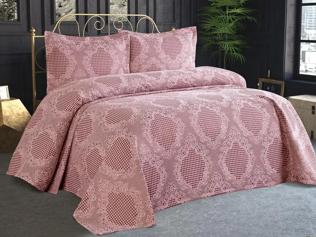 

Sapphire Jacquard Chenille Bed Cover Powder