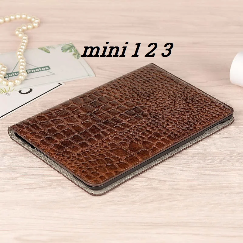 Coque для iPad mini 1 2 3 4 5 Роскошный чехол из крокодиловой кожи PU Folio Stand слот для карт iPad mini 5 Роскошный чехол 7,9'' - Цвет: mini 1 2 3 Brwon
