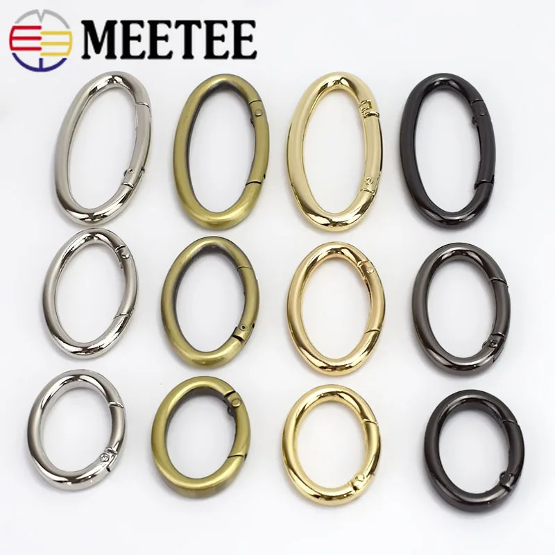 Металлические овальные Пружинные пряжки Meetee с круглым кольцом диаметром 28/37/54 мм