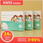 10-дневная доставка в Испанию, 5-слойная маска KN95 для детей 3-14 лет, детская Пылезащитная маска FFP2, маска для лица, респиратор для мальчиков и девочек