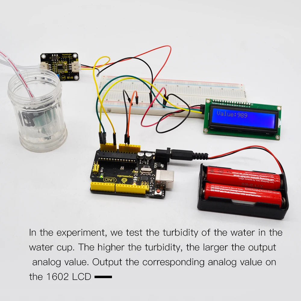 Keyestudio Датчик Мутности V1.0 с проводами, совместимыми с Arduino для тестирования воды