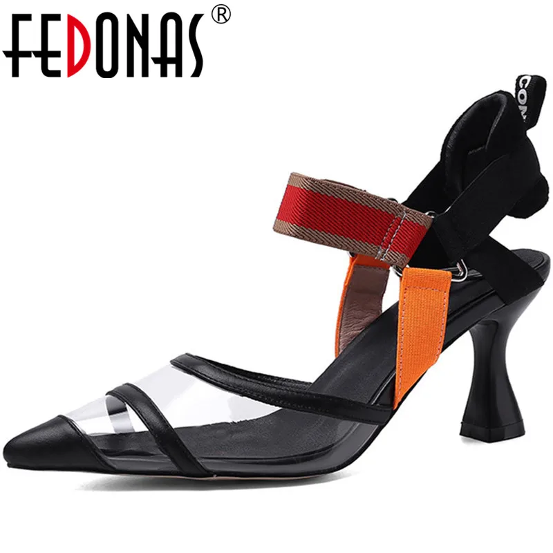 Женские туфли-лодочки FEDONAS винтажные туфли из натуральной кожи на высоком