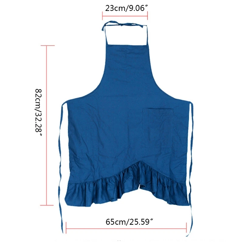 

Casual Pleated Lace Kitchen Cooking Aprons for Women Chef Apron with Pocket Soft Cotton Blend Grilling BBQ Work Aprons