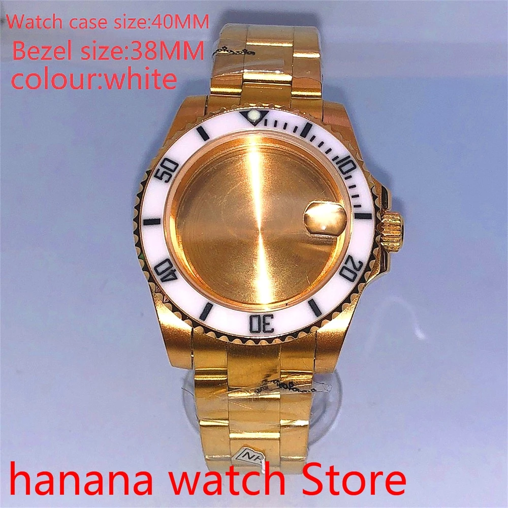 

Подходит для NH35 36 Mingzhu2813 Miyata, автоматическая обмотка 40 мм, герметичная задняя золотая коробка, с вращающейся рамкой, белая