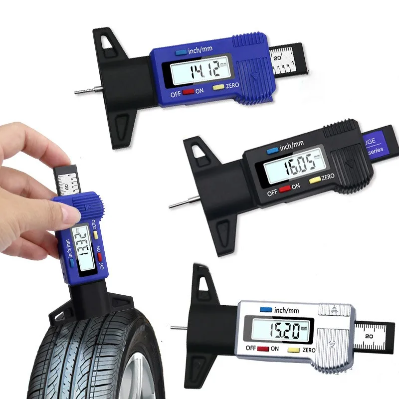 

Electronic Digital Car Tire Vernier Caliper Pachometer Thickness Tread Depth Gauge Micrometer Measuring Instrument Ruler Scale