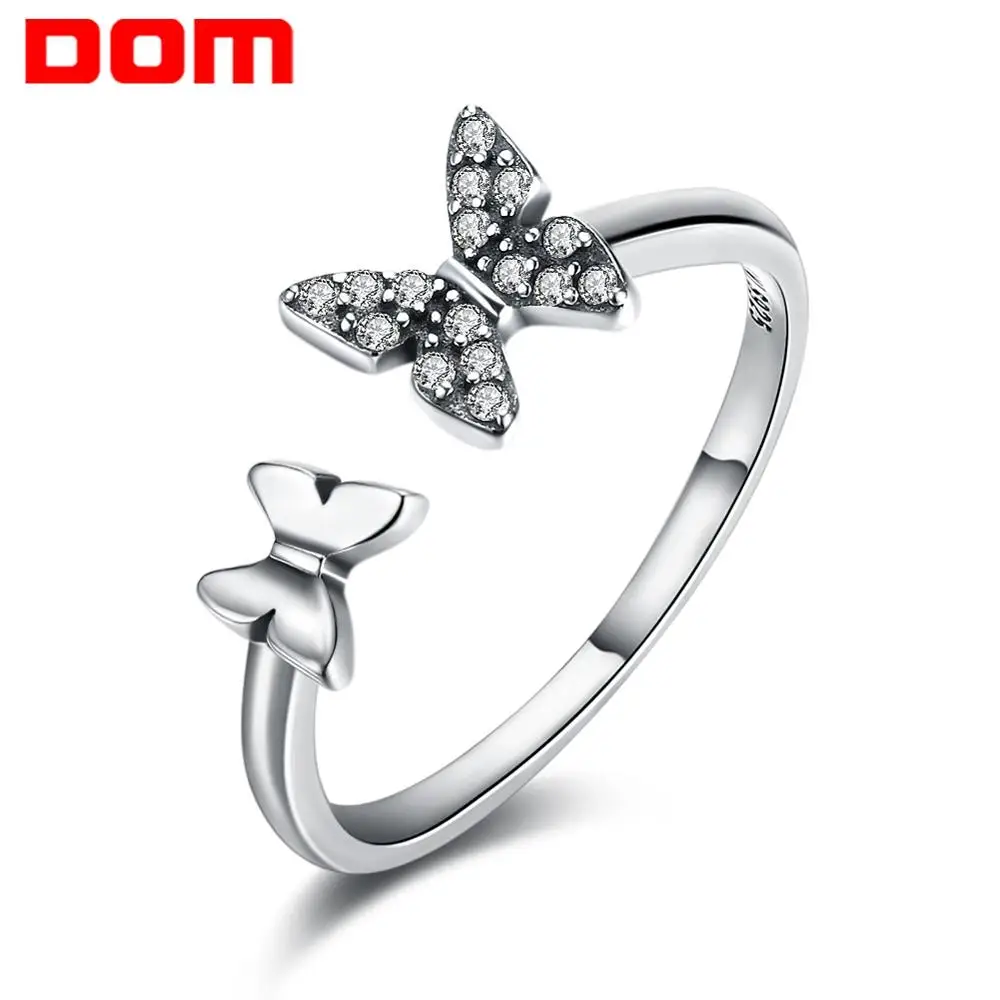 DOM женские кольца с бабочкой регулируемые на палец для женщин 3D кольцо животными