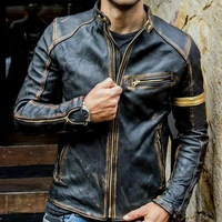 5xl men pu jackets vintage faux leather coat biker male outwears outdoor sport men clothing zipper cool jacket windbreaker la419