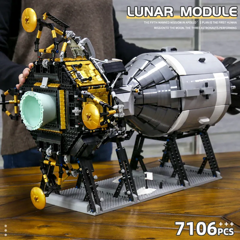 Креативная серия MOULD KING Apollo 11 Совместимость с 26457 Saturn V космический корабль