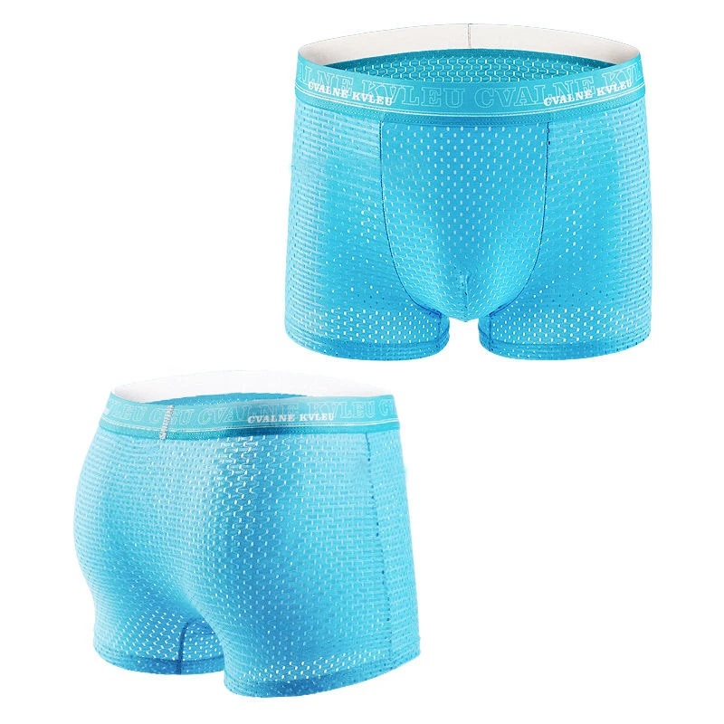 Boxer Panties Mens Ice Silk Boxer Underwear Men Mesh Boxers Breathable Sexy Boxershorts Man Solid Comfortable Underpants 4XL