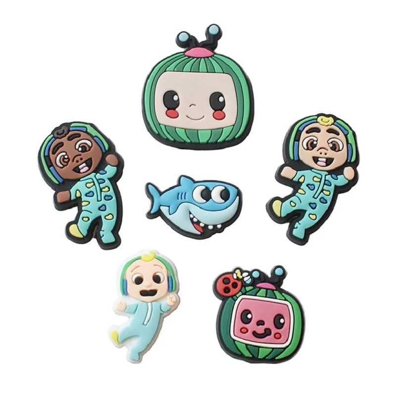 

Wholesale Coco melon Shoes Cartoon Anime Cartoon Shoe Charms For Garden Sandals PVC Buckles Decoration Party Kid Xmas Gift
