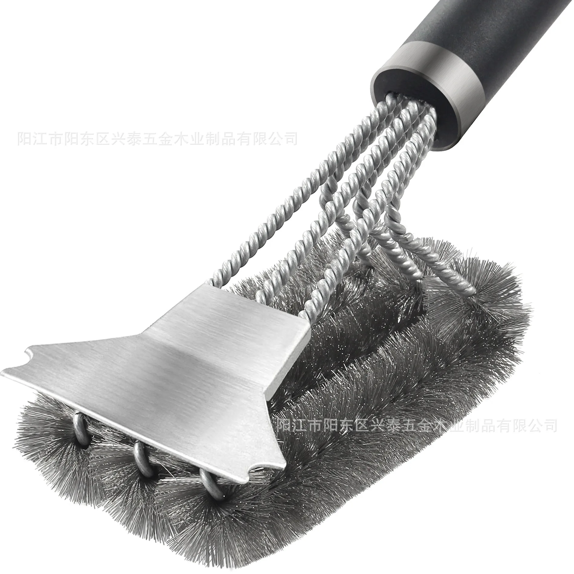 

Scraper Three-Head Oven BBQ Grill Cleaning Brush BBQ Tools Stainless Steel Barbecue Brush Grill Brush