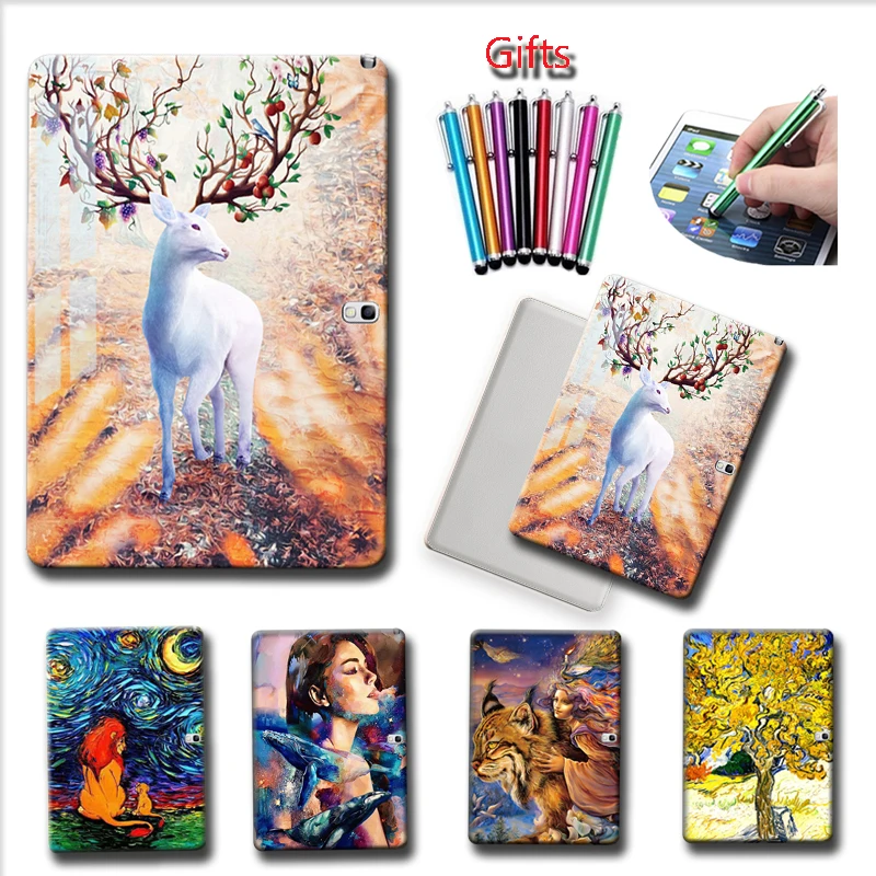 Окрашенный чехол для планшета samsung Galaxy Tab S3 9 7 S2 8 0 Note 10 1 2014 GT P600 P601 T825 T820 T715C SM-T710 T715 +