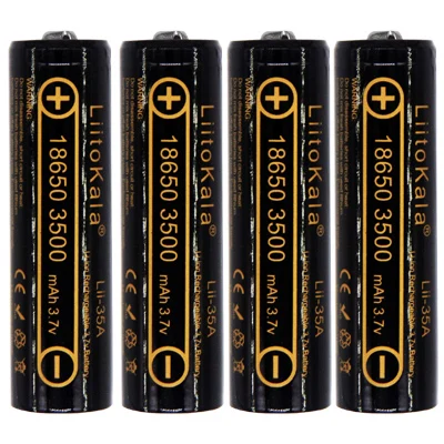 Liitokala 18650 литиевая батарея lii-35A перезаряжаемая батарея 3500 mAh Высокая емкость 3,7 V заостренный светильник вспышка светильник батарея - Цвет: 4 pcs Battery