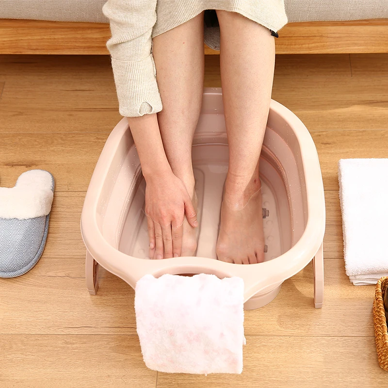 Складная портативная дорожная ванночка для ног бытовой компактный силиконовый