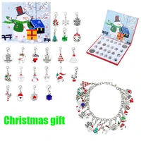 2021 christmas countdown calendar advent calendar christmas themed diy charm bracelet making kit jewelry gift set for girls