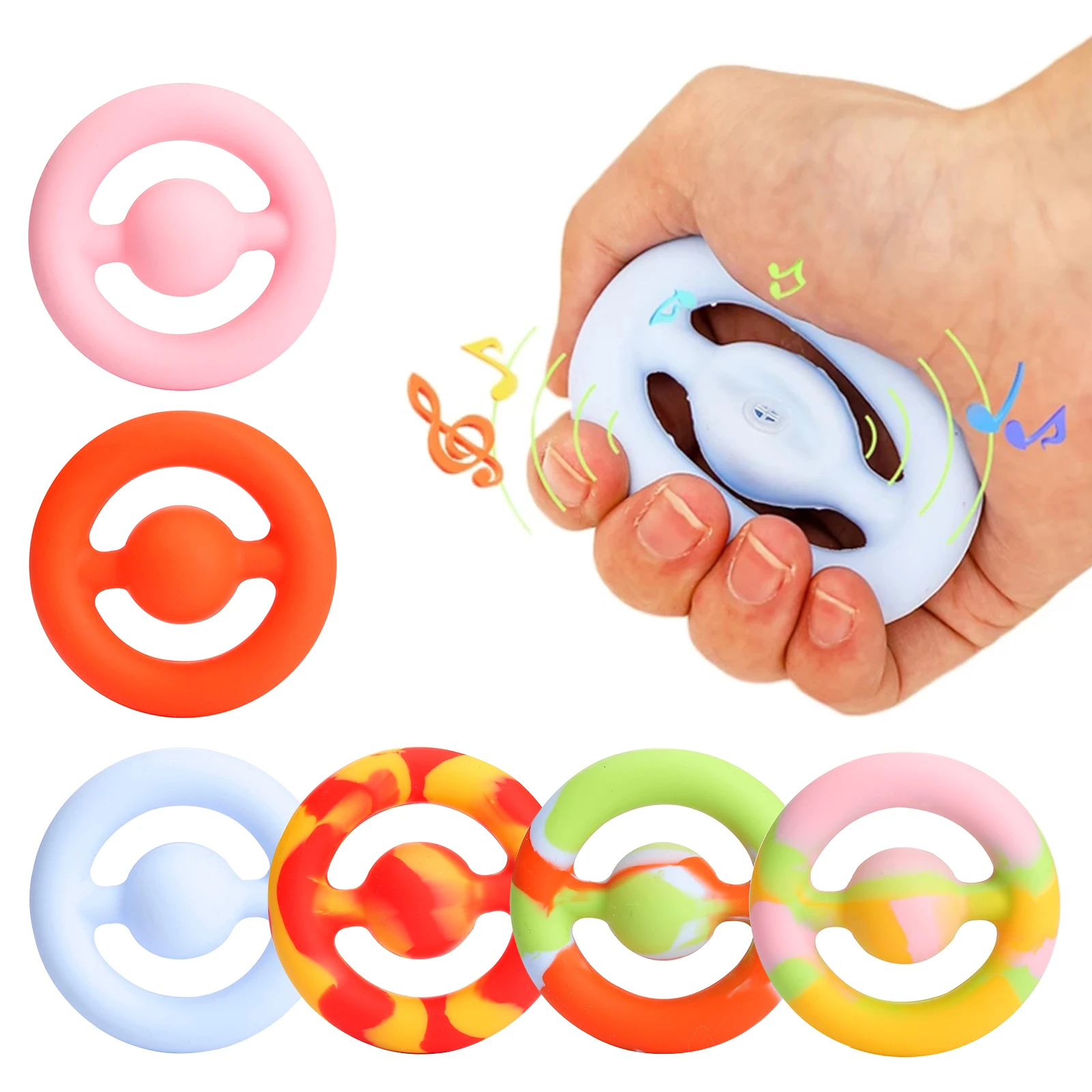 

Kids Silicone Squeeze Unzip Toy Finger Hand Grip Stress Reliever Circle Stress Ball Anti-stress Decompression Gifts Toys