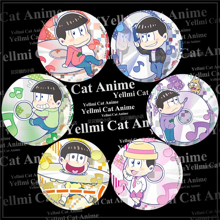 1 шт. значок 58 мм Osomatsu San Шестигранник искусственная кожа акриловые значки
