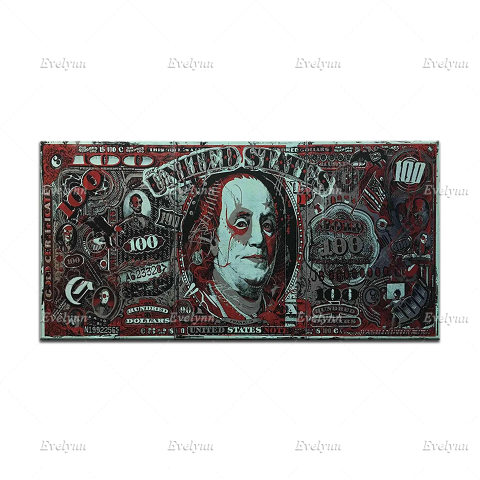 Уличное искусство граффити фигурка Джокера доллар настенное деньги модульные