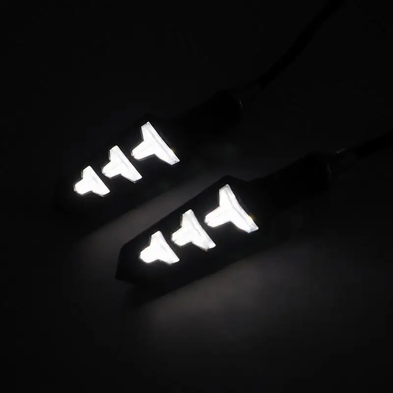 

Motorcycle LED Flashing Lights Warning Highlight Waterproof Professional Flowing Bendable Tail Flasher Indicator 2PCS Outdoor