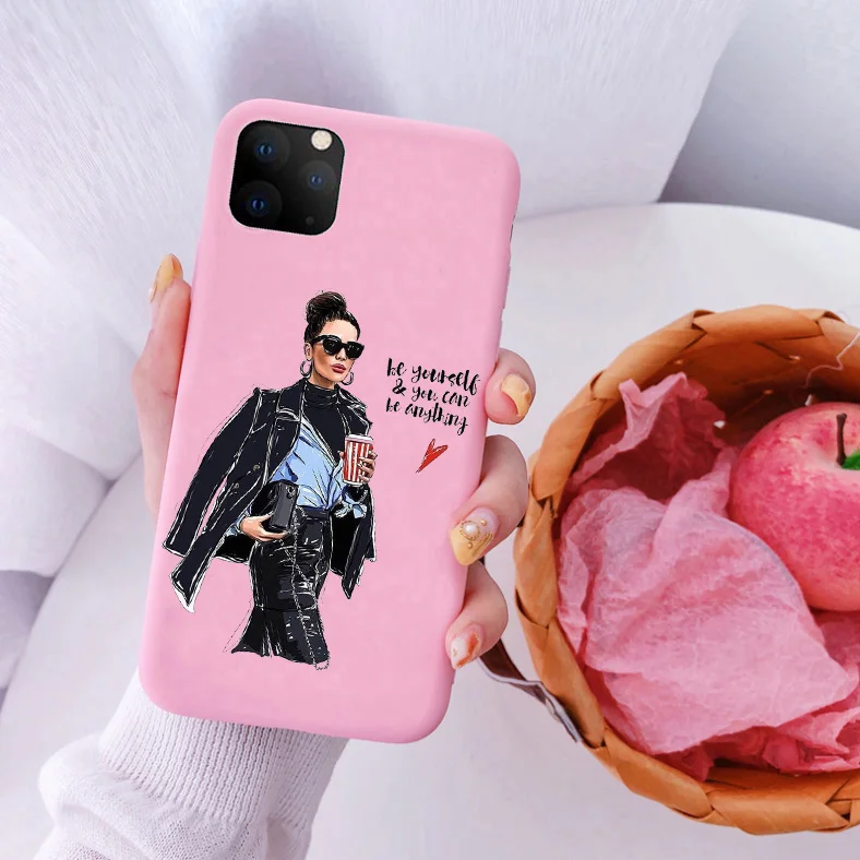 Модный матовый Мягкий силиконовый чехол для телефона с черными и коричневыми