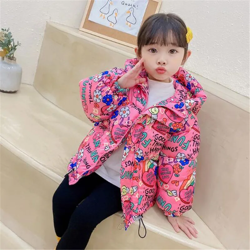 

2021 Winter Children Long Thick Down Jacket Boys And Girls Over The Knee Bright Down Coat Kids Hooded Warm Parkas Outwear 4-14T