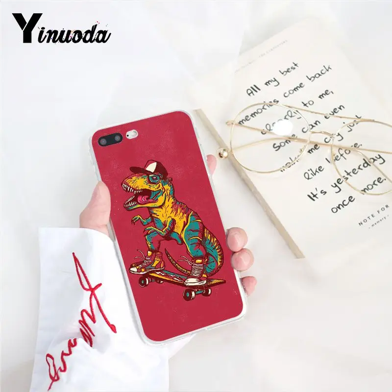 Yinuoda Модный Роскошный чехол с милым динозавром для iPhone 8 7 6 6S 5 5S SE XR X XS 11 Pro