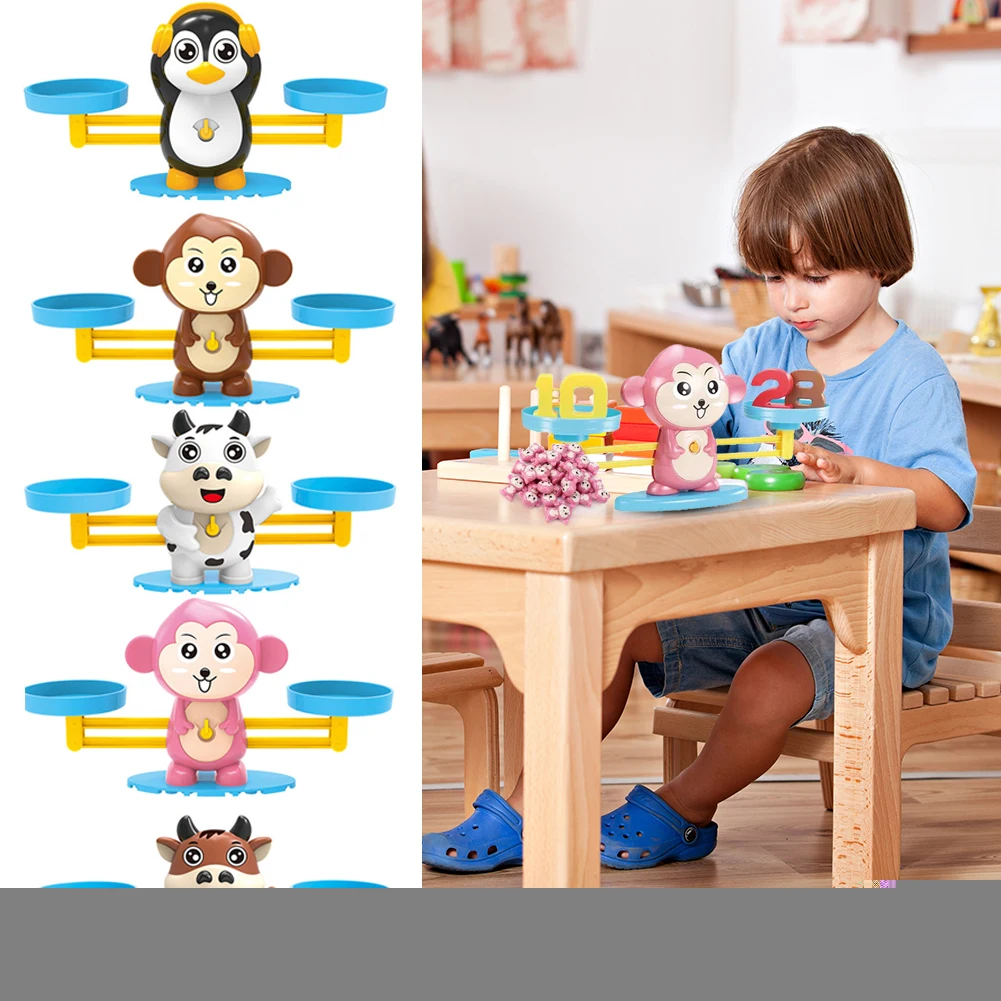 Детская математическая игра Монтессори настольные игрушки весы счетные Игрушки