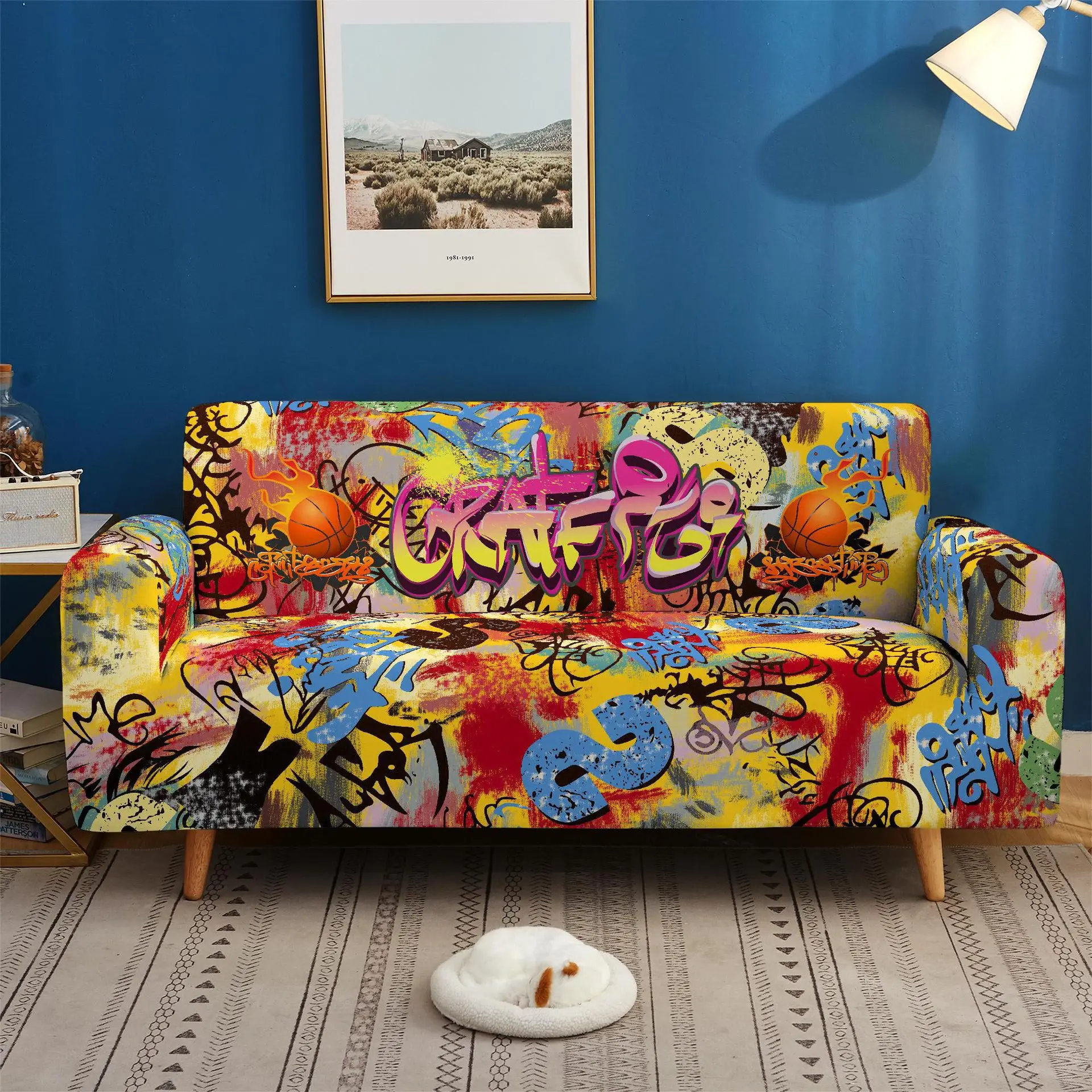 Эластичный чехол для дивана цветное покрывало из спандекса гостиной