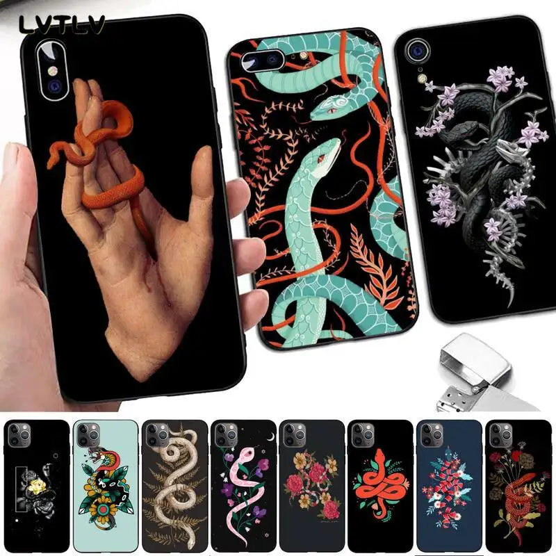 

Hand Snake Flower Snake Painting Coque Shell Phone Case for iPhone 13 12pro max 8 7 6 6S Plus X 5 5S SE 2020 XR 11 pro XS MAX