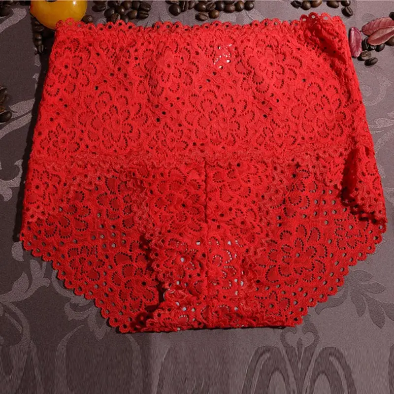 

2021 Women Sexy Underpants Solid Color Lace Hollow Breathable Knickers High Waist Lingerie Ladies Briefs TY66