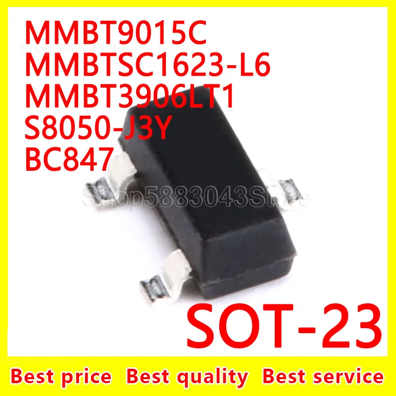 

(50 шт.) 100% Новый оригинальный MMBT9015C MMBTSC1623-L6 MMBT3906LT1 S8050-J3Y BC847 SOT-23 SOT23