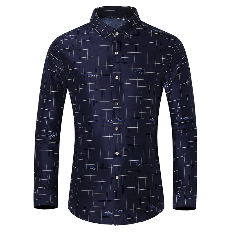 

new brand starry sky print luxury casual shirts for men full sleeve good quality cotton social shirt male