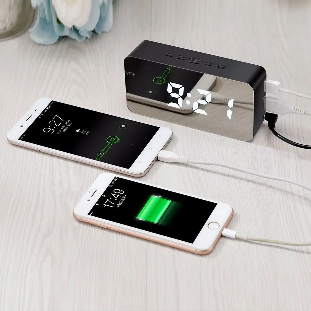 1 шт. цифровые часы будильник теплый домашний светодиодный Будильник с