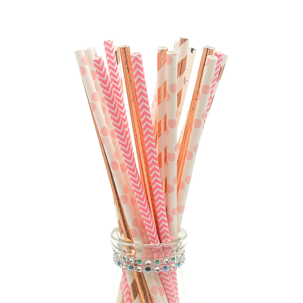 Одноразовые бумажные соломинки 25 шт. разные цвета|Одноразовая посуда для