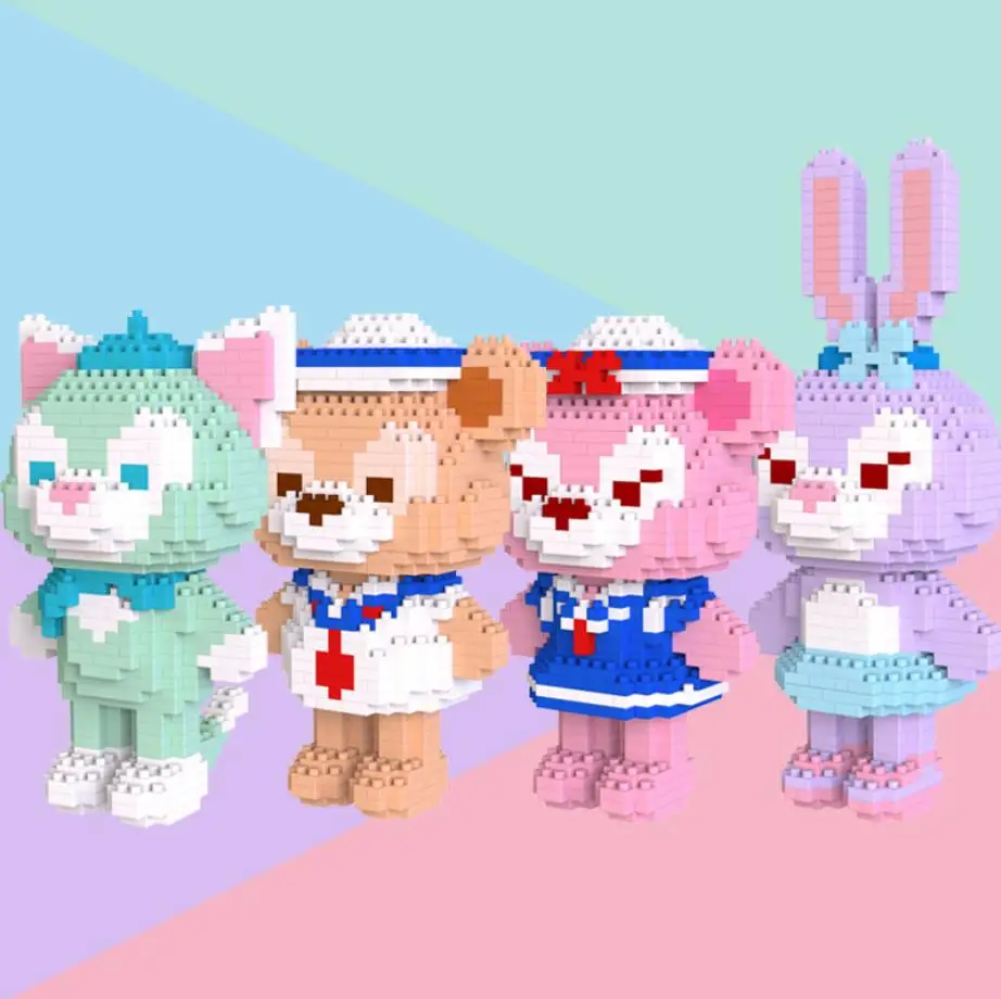 

Fairyland cartoon image Shelliemay Duffy bear Gelatoni CAT micro diamond block stella lou rabbit nanobrick building brick toys