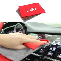 1pc car logo cleaning cloth microfiber wash cloth auto cleaning door window care strong water absorbent for volvo bmw ford tesla