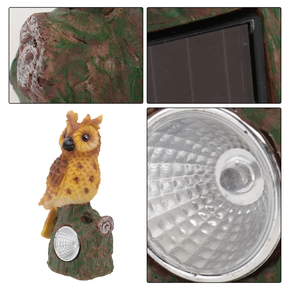 

1Pc Lovely Owl Shaped Nigh Light Adornment Resin Craft Yellow
